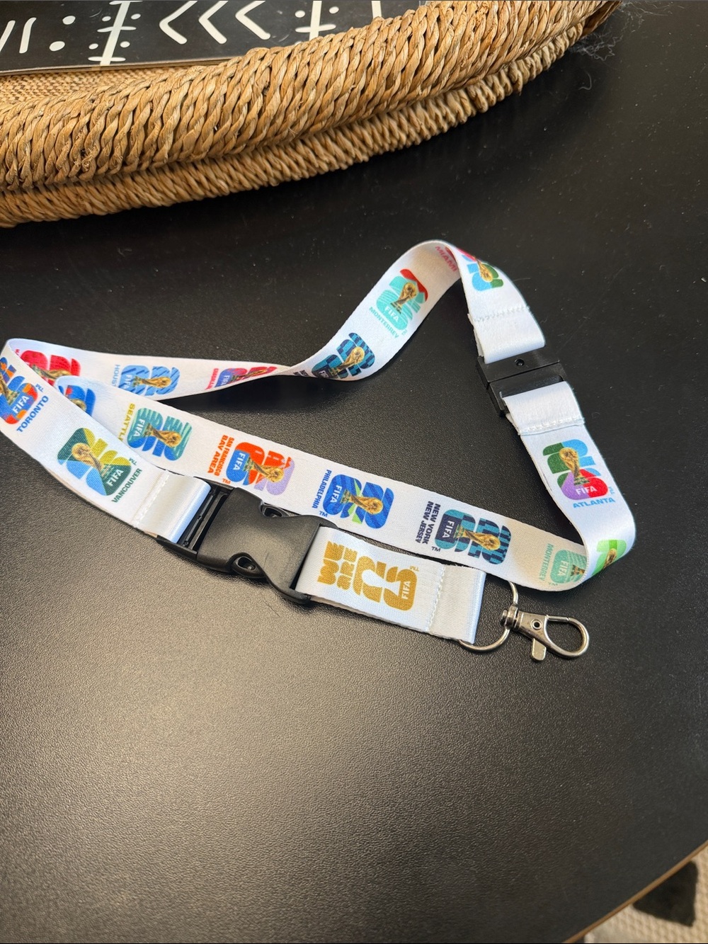 FIFA WORLD CUP White Multi-Color Printed Lanyard with Clip